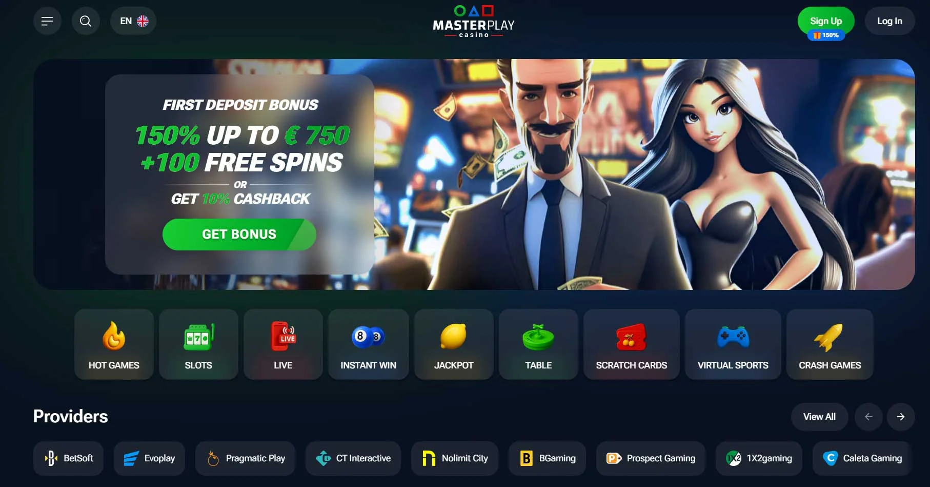 masterplay casino main page